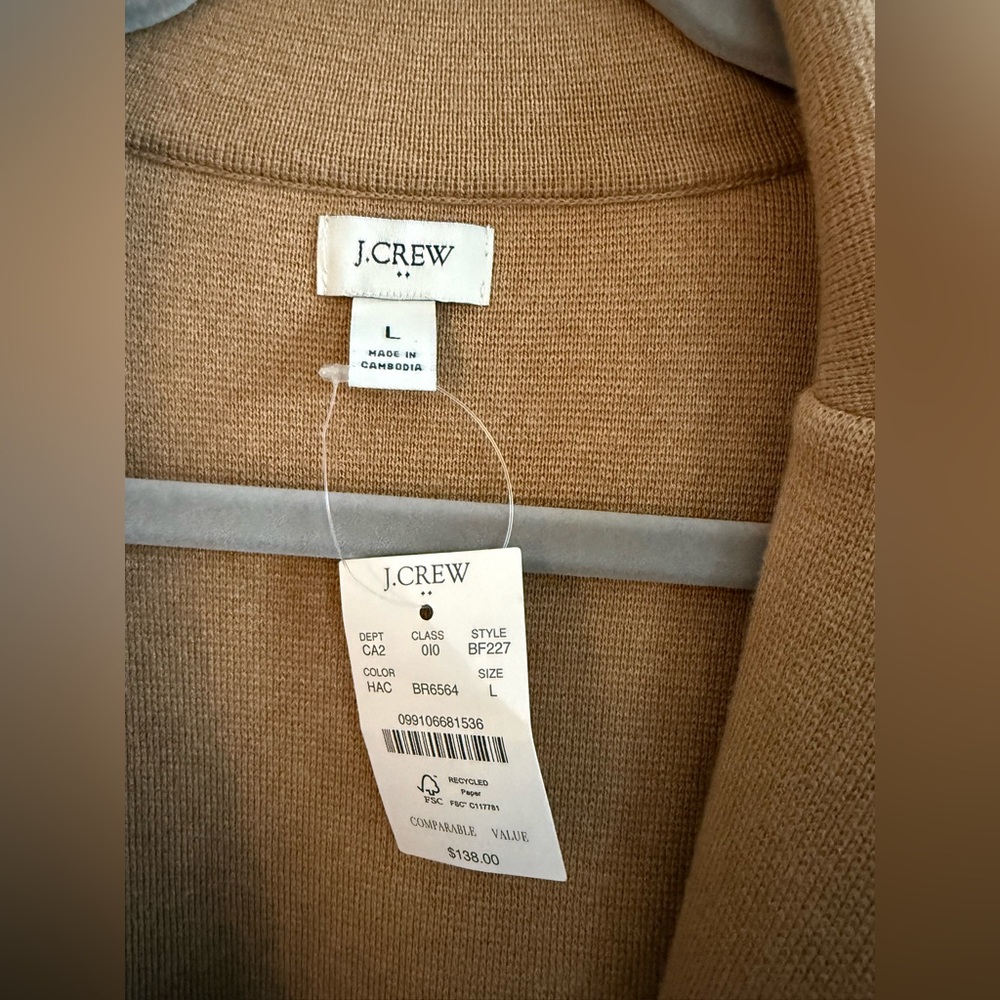 J. Crew Tan Women's Sweater Blazer - Picture 2 of 3